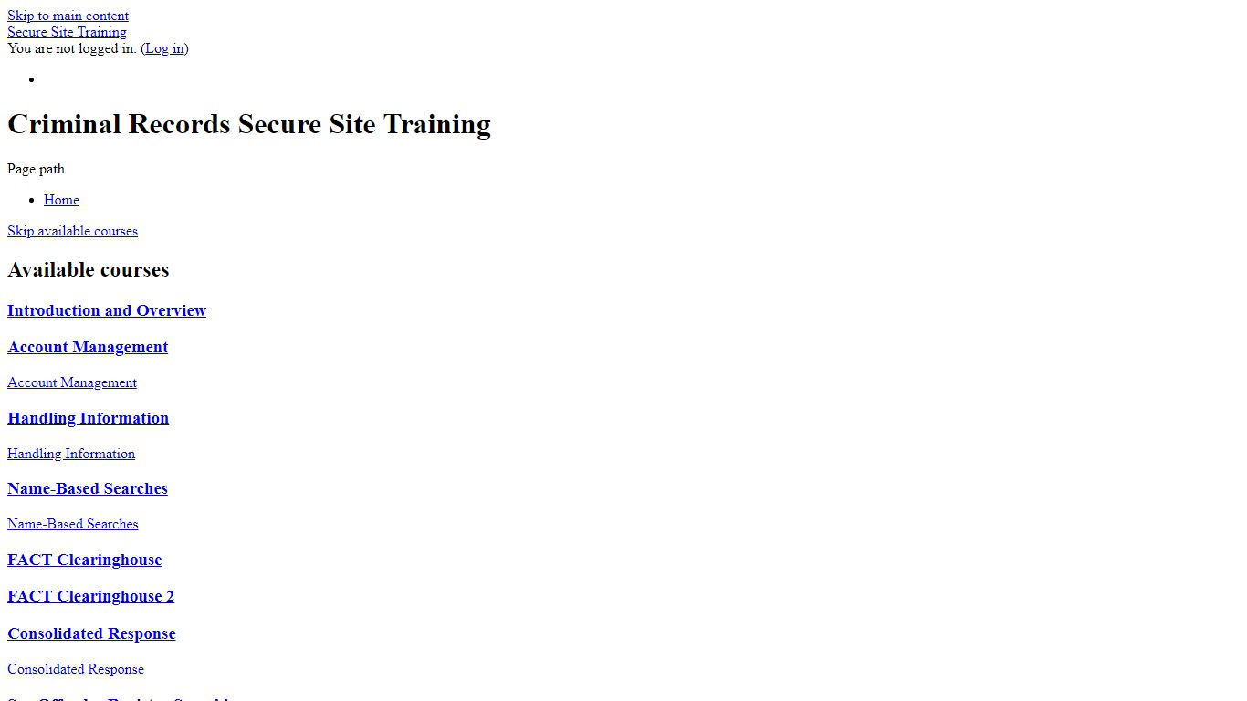 Criminal Records Secure Site Training - Texas